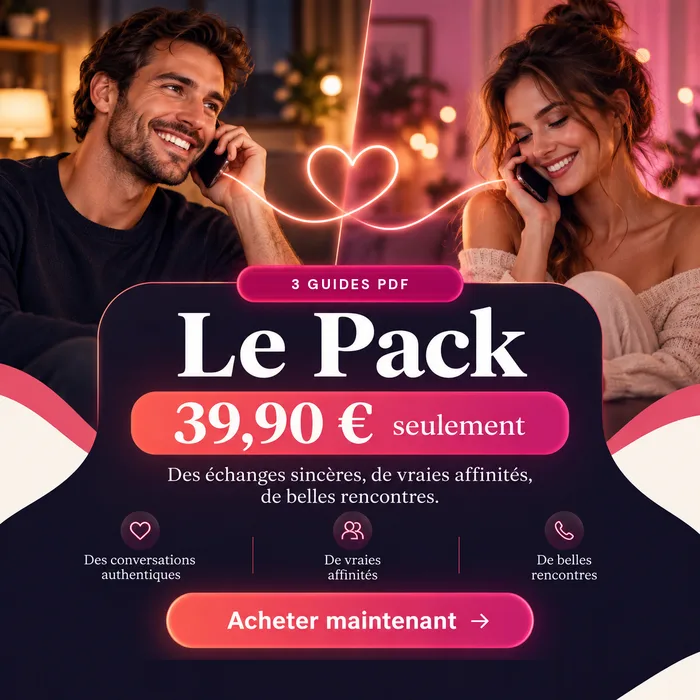 Le Pack séduction : 3 guides PDF, 39,90 €. Acheter maintenant